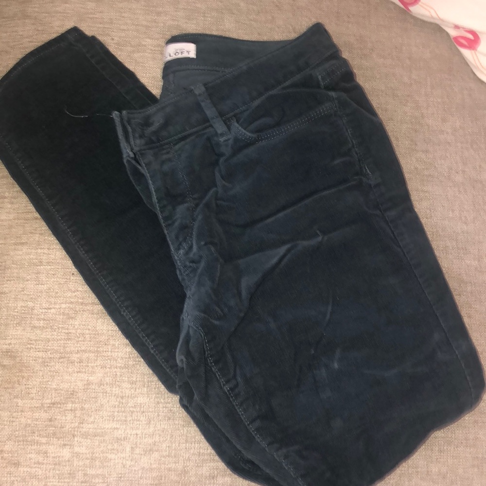 Teal curvy skinny corduroy pants
